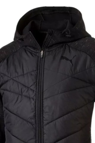 Doudoune à capuche Evostripe - Noir chiné