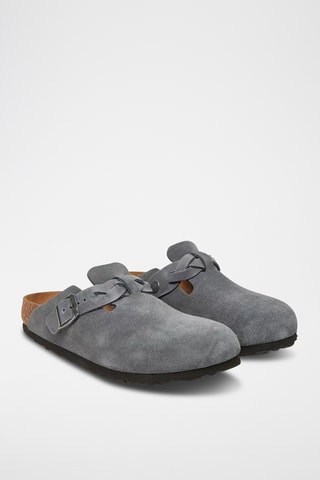 Sabots en nubuck Boston - Gris clair