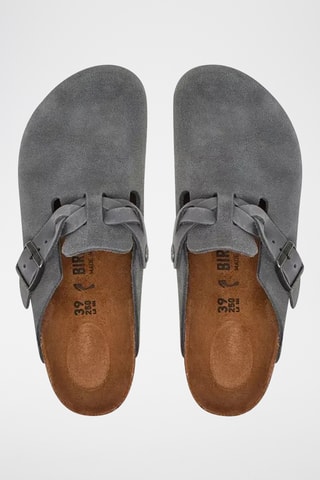 Sabots en nubuck Boston - Gris clair