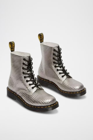 Bottines en cuir  Stud Emboss - Argenté