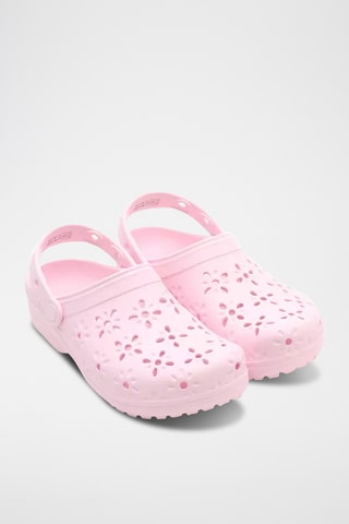 Sabots Classic Floral Cut Out Clog - Rose poudré