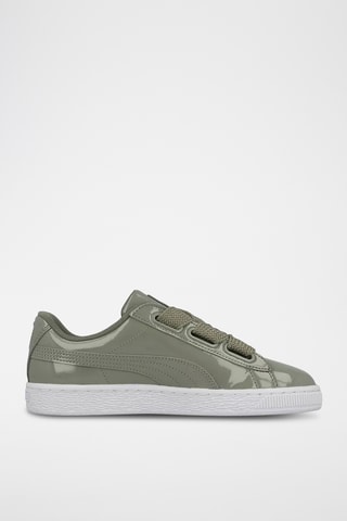 Baskets en cuir Heart Patent - Vert olive