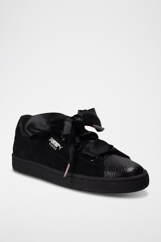 Baskets en cuir Suede Heart Bubble - Noir