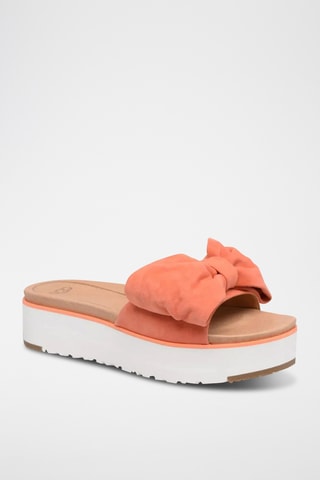 Mules en nubuck Joan - Orange et blanc