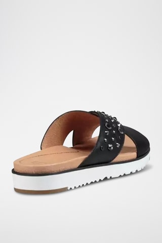 Mules en cuir Kari - Noir et beige