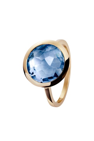 Bague - Argent plaqué or jaune et tanzanite