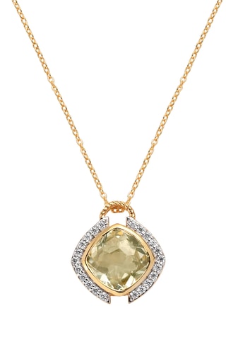 Collier - Argent plaqué or jaune et améthyste