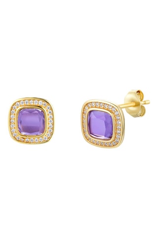 Puces - Argent plaqué or jaune et améthystes