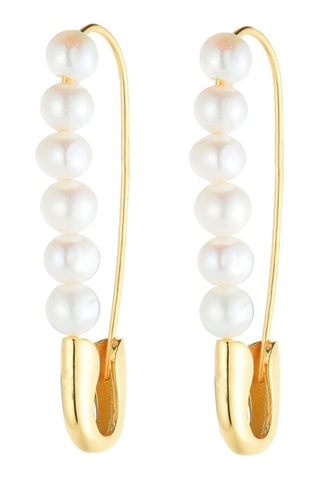 Boucles d'oreilles - Argent plaqué or jaune et perles de culture d'eau douce