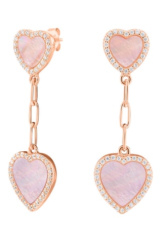 Boucles d'oreilles  Argent plaqué or rose et nacre