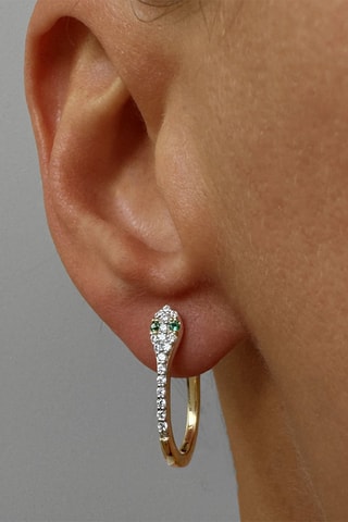 Boucles d'oreilles - Argent plaqué or jaune et zircons