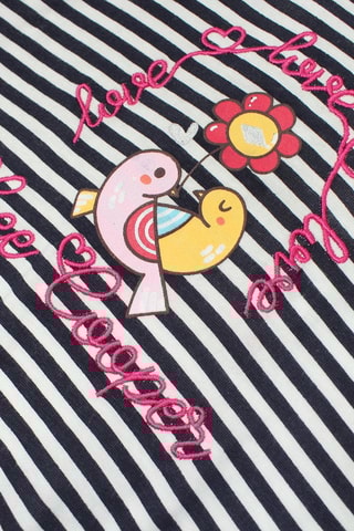 T-shirt en Broek - Wit, blauw en roze