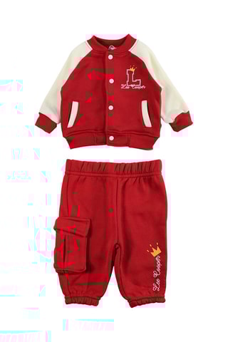 Baseball Jasje en Joggingbroek  - Wit en rood