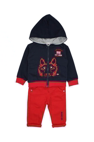 Sweater met Capuchon en Broek - Wit, blauw en rood