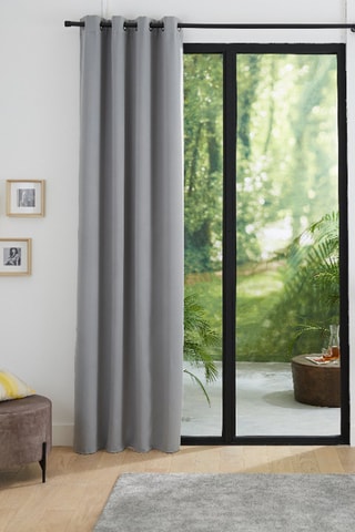 Rideau occultant thermique - Gris - 140 x 260 cm