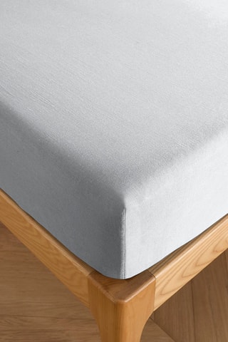 Drap-housse en coton 57 fils/cm² - Gris clair