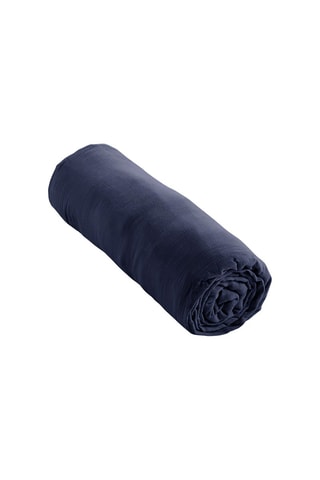 Drap-housse en gaze de coton 57 fils/cm² - Bleu nuit