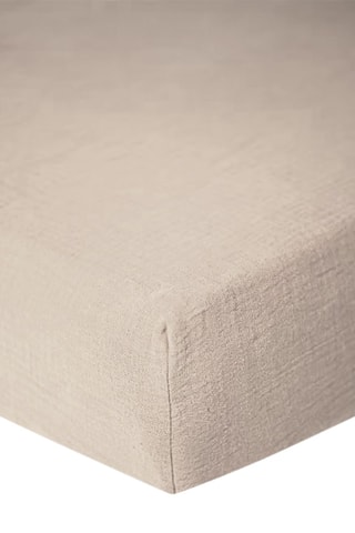 Drap-housse en gaze de coton 57 fils/cm² - Beige