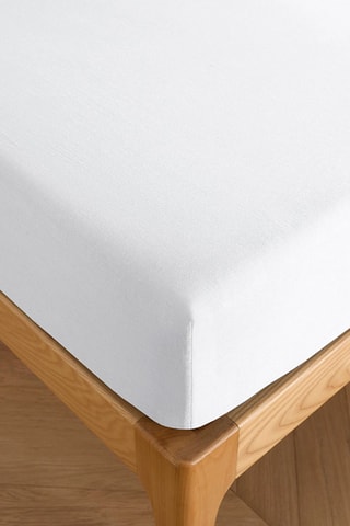 Drap-housse en coton 57 fils/cm² - Blanc