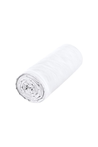 Drap-housse en coton 57 fils/cm² - Blanc