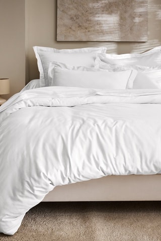 Taie d'oreiller en satin de coton 120 fils/cm² Prestige - Blanc