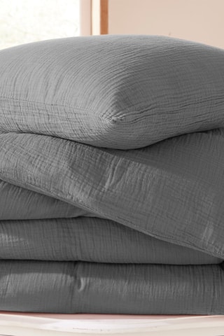 Taie d'oreiller en gaze de coton 57 fils/cm² Noah - Anthracite