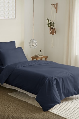 Parure de couette en coton 57 fils/cm² - Bleu marine