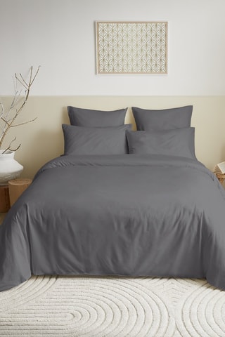 Parure de couette en coton 57 fils/cm² - Anthracite