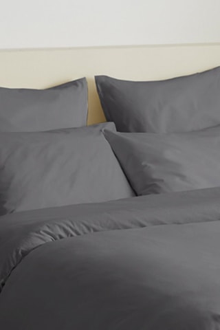 Parure de couette en coton 57 fils/cm² - Anthracite