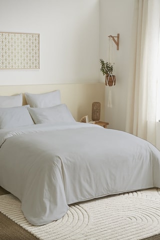 Parure de couette en coton 57 fils/cm² - Gris clair