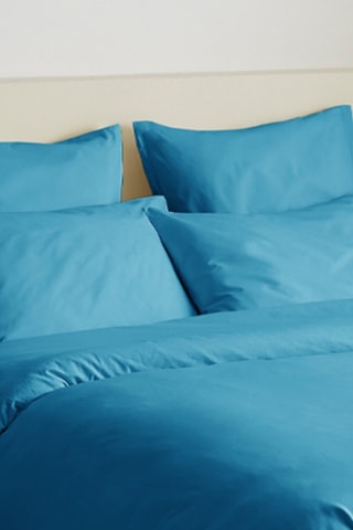 Parure de couette en coton 57 fils/cm² - Turquoise