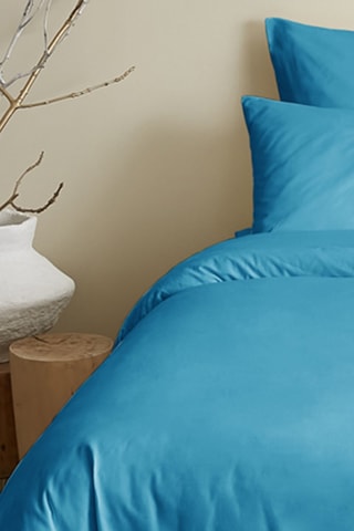 Parure de couette en coton 57 fils/cm² - Turquoise
