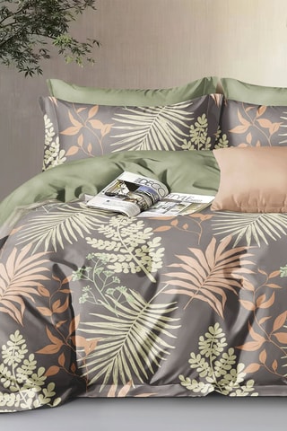Parure de couette réversible en percale de coton 80 fils/cm² - Vert