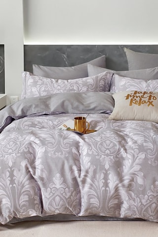 Parure de couette réversible en coton 80 fils/cm² - Gris