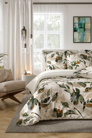 Parure de couette réversible en coton 80 fils/cm² - Blanc