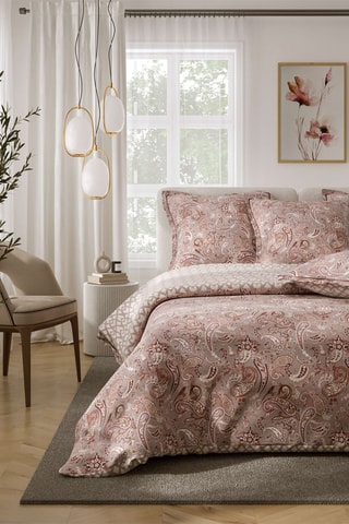 Parure de couette réversible en coton 80 fils/cm² - Rose