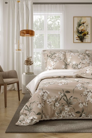 Parure de couette réversible en coton 80 fils/cm² - Rose