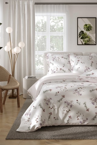 Parure de couette réversible en percale de coton 80 fils/cm² - Blanc