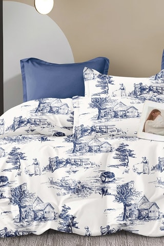 Parure de couette réversible en percale de coton 80 fils/cm² - Blanc