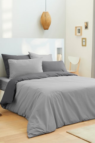 Parure de couette en coton 57 fils/cm² - Anthracite