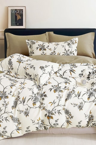 Parure de couette réversible en percale de coton 80 fils/cm² - Blanc