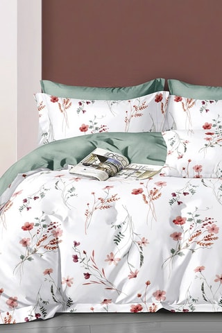 Parure de couette réversible en percale de coton 80 fils/cm² - Blanc