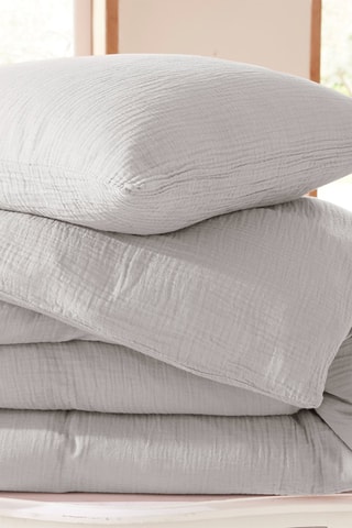 Parure de couette en gaze de coton 57 fils/cm² - Perle