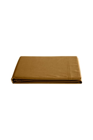 Drap plat en coton 57 fils/cm² - Caramel
