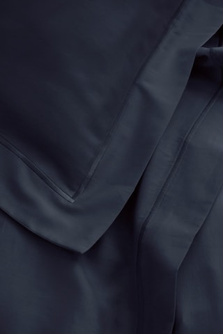 Drap plat en satin de coton 120 fils/cm² - Bleu nuit