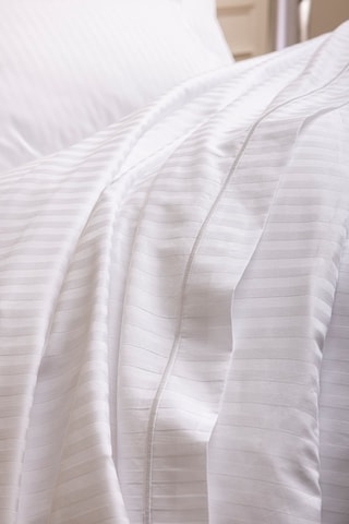 Drap plat en satin de coton 120 fils/cm² Prestige - Blanc