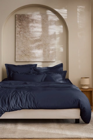 Housse de couette en satin de coton 120 fils/cm² Prestige - Bleu nuit