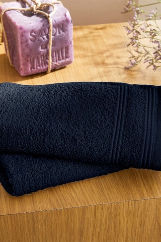 2 serviettes invité - Bleu nuit - 30 x 50 cm