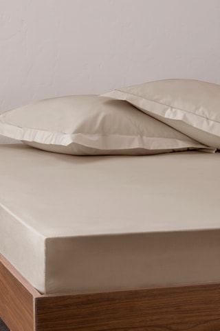 Drap-housse en coton percale 80 fils/cm² Julian - Taupe