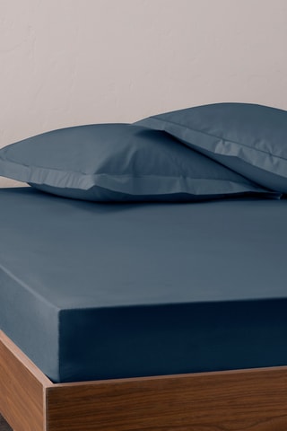 Drap-housse en coton percale 80 fils/cm² Julian - Bleu